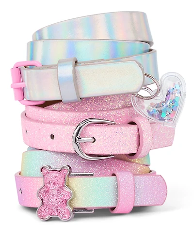 Girls Glitter Candy Bear Belt 3-Pack