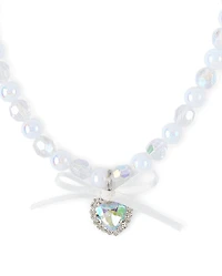 Girls Heart Beaded 2-Piece Jewelry Set