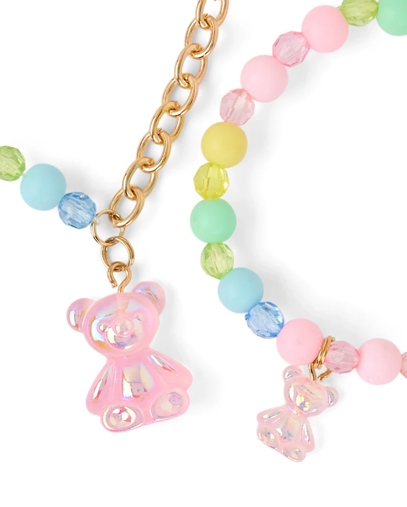 Girls Bear 2-Piece Jewelry Set