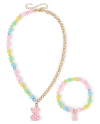 Girls Bear 2-Piece Jewelry Set