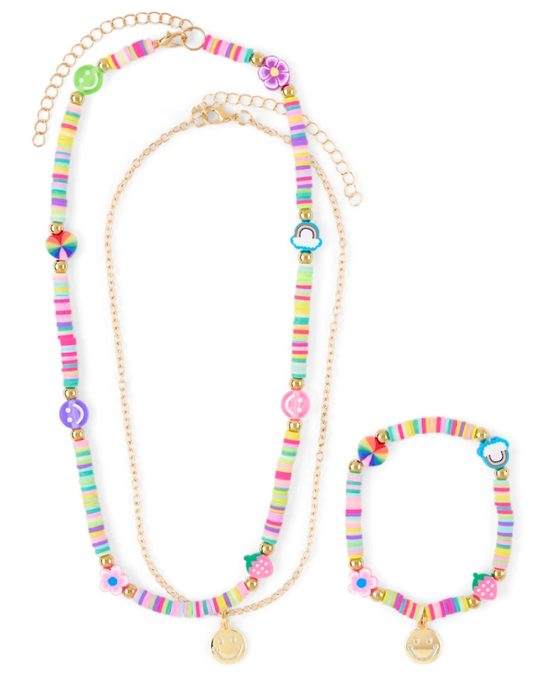 Girls Happy Face 3-Piece Jewelry Set