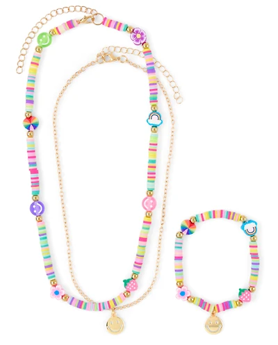 Girls Happy Face 3-Piece Jewelry Set