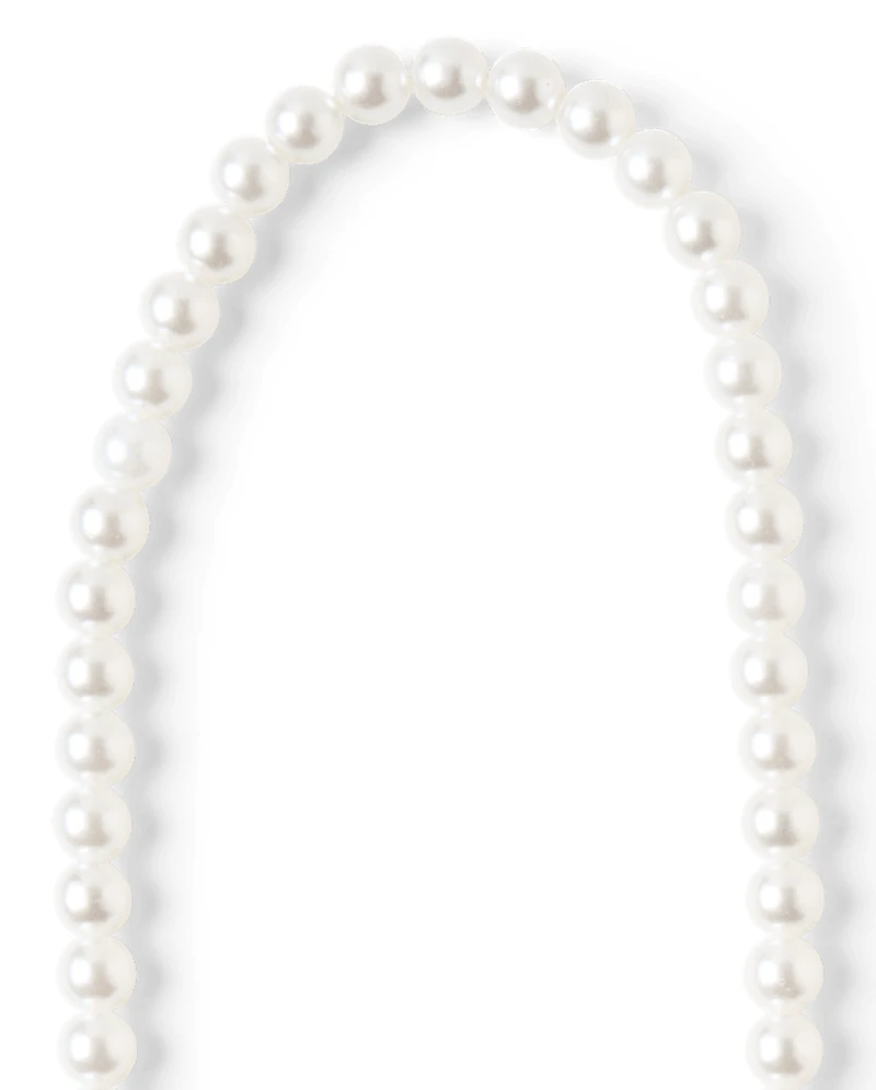 Girls Faux Pearl Beaded Heart 2-Piece Jewelry Set