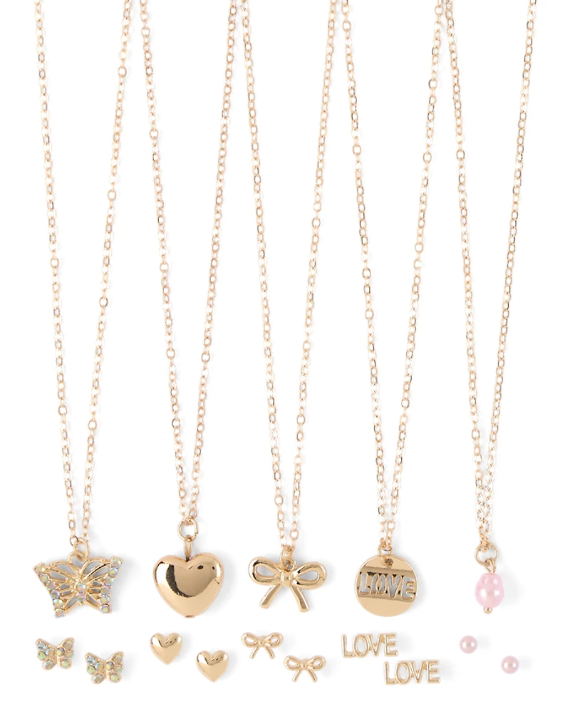 Girls Floral 10-Piece Jewelry Set