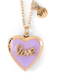 Girls Bow Locket BFF Necklace 3-Pack