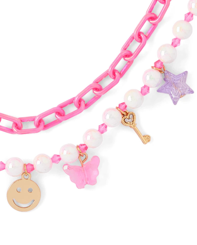 Girls Chain Charm Necklace 2-Pack