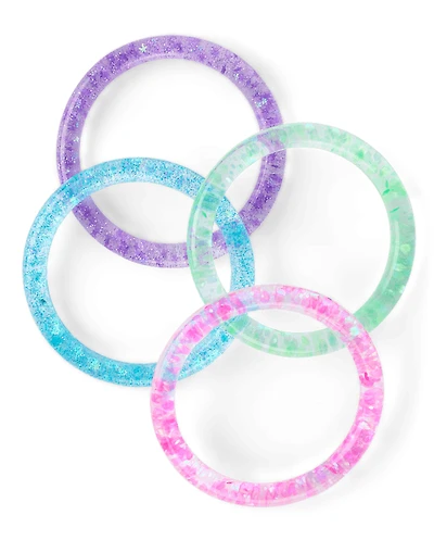 Girls Glitter Bangle Bracelet 4-Pack