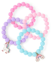 Girls Beaded Charm Bracelet 4-Pack