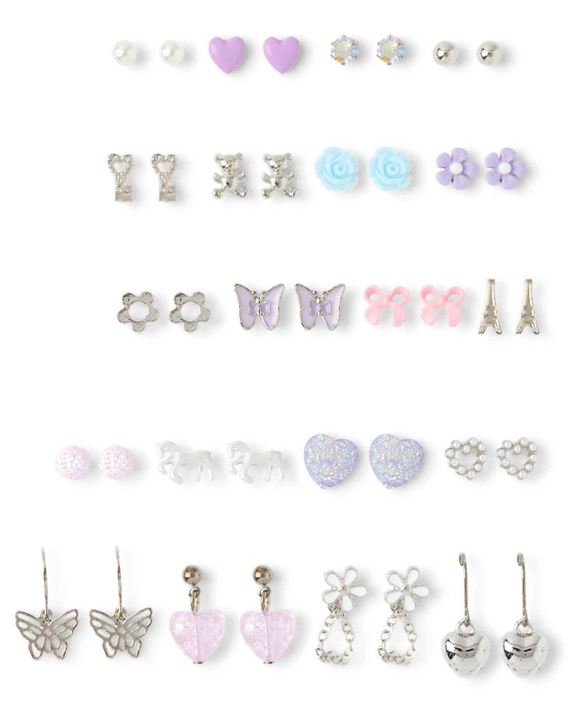 Girls Butterfly Earrings 20-Pack