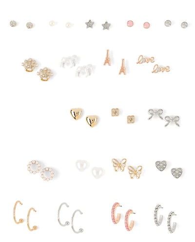 Girls Earrings 20-Pack