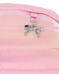 Sac banane matelassé à nœud irisé pour filles