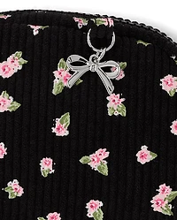 Sac banane en velours côtelé à fleurs pour filles