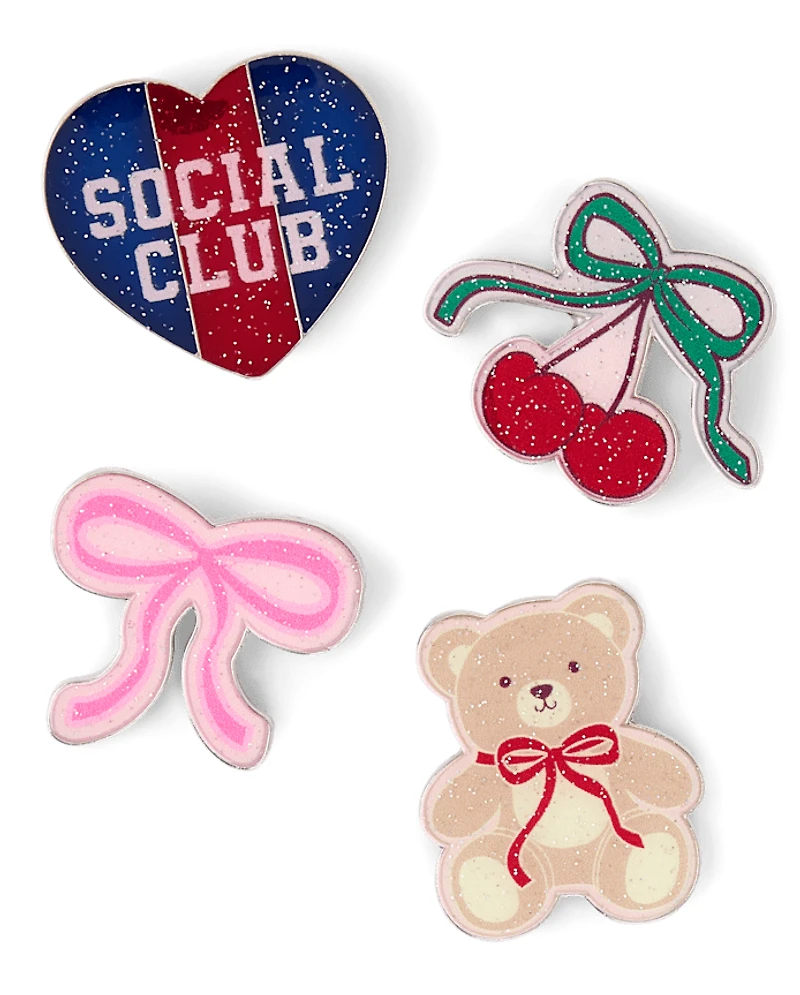 Girls Bow Enamel Pin 4-Pack