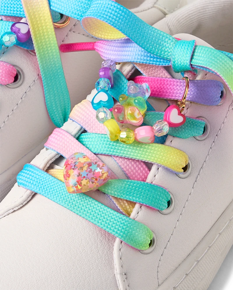 Girls Rainbow Shoelace & Shoe Charm 6-Piece Set