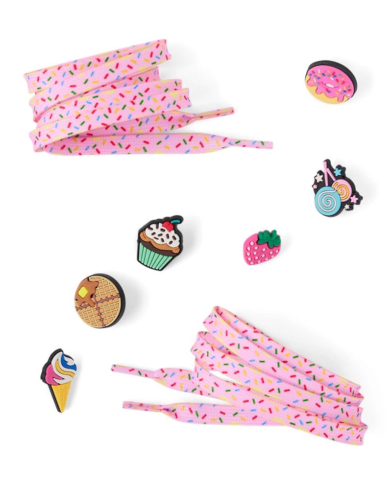 Girls Candy Shoelace & Shoe Charm 7-Piece Set