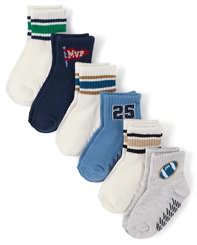 Toddler Boys Varsity Midi Socks 6-Pack