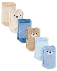 Baby Boys Bear Midi Socks 6-Pack