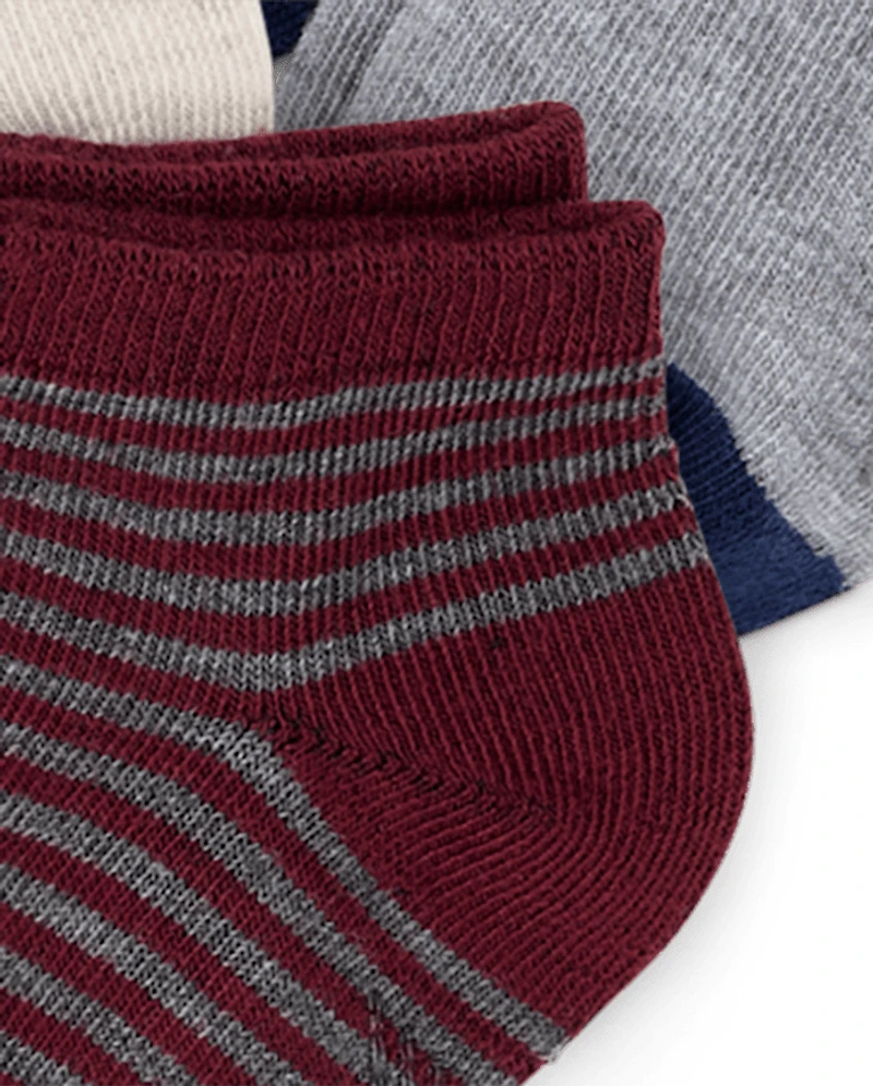 Toddler Boys Striped Ankle Socks 10-Pack