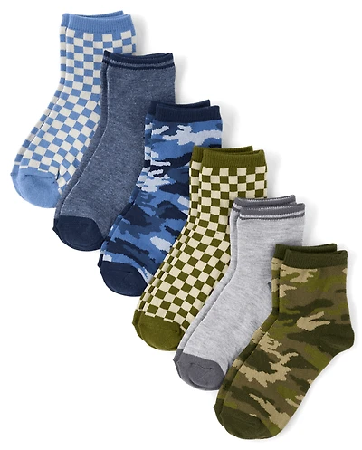 Boys Camo Midi Socks 6-Pack