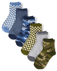 Boys Camo Midi Socks 6-Pack