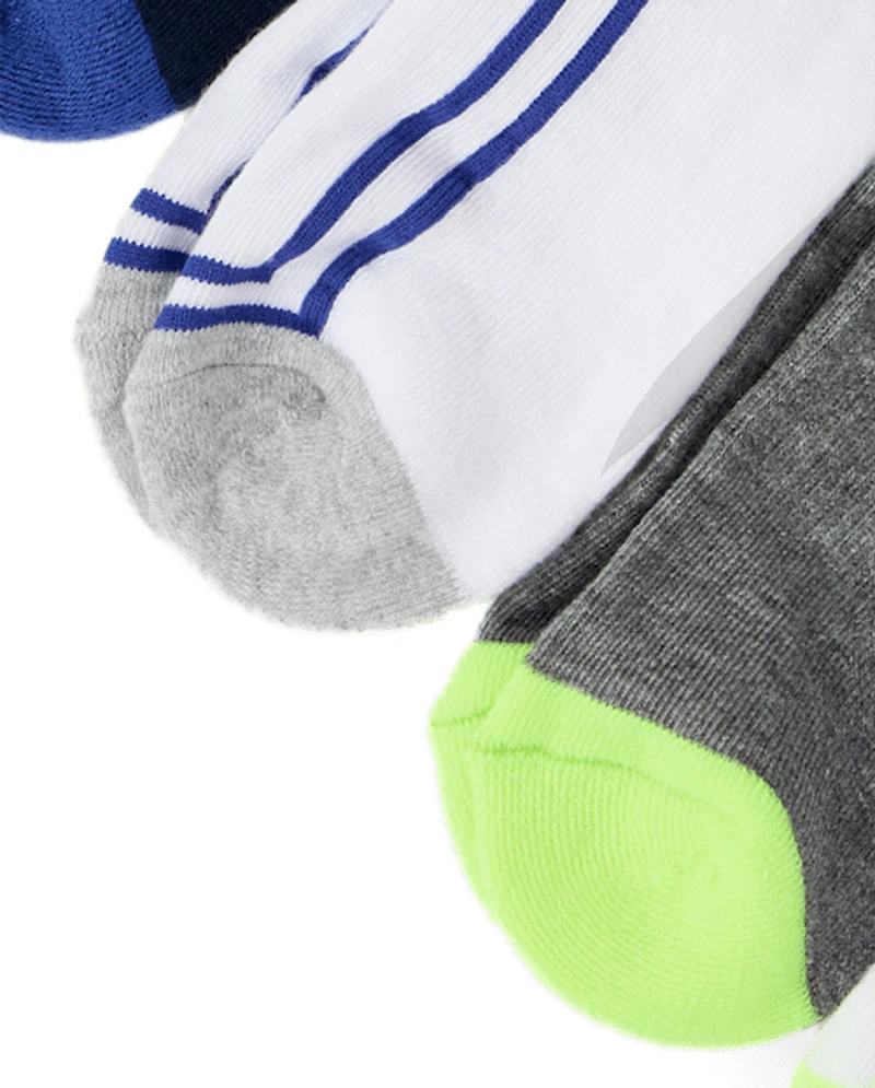 Boys Colorblock Cushioned Ankle Socks 6-Pack