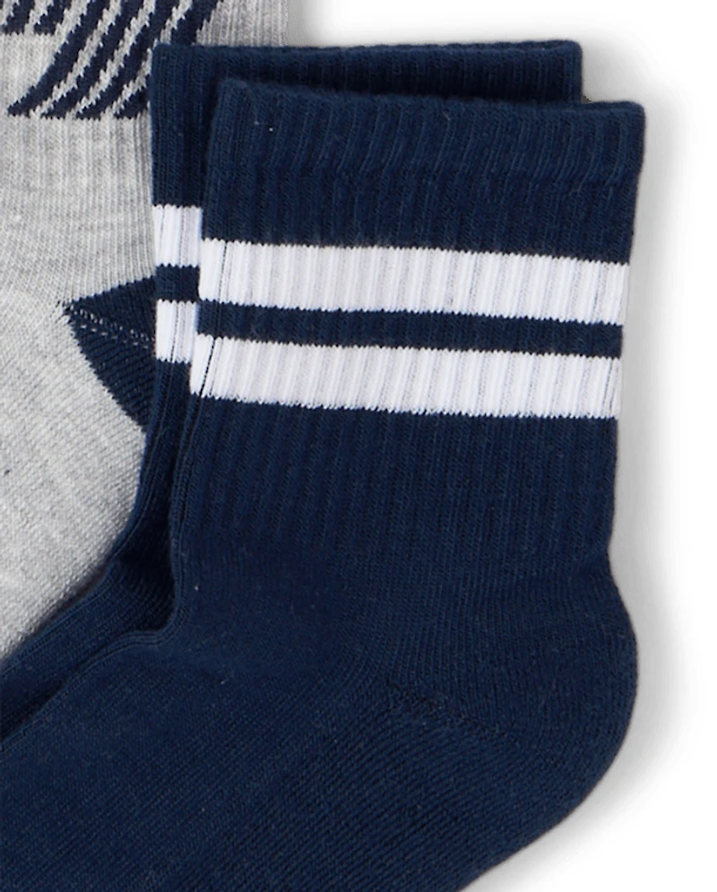 Boys Striped Cushioned Midi Socks 6-Pack