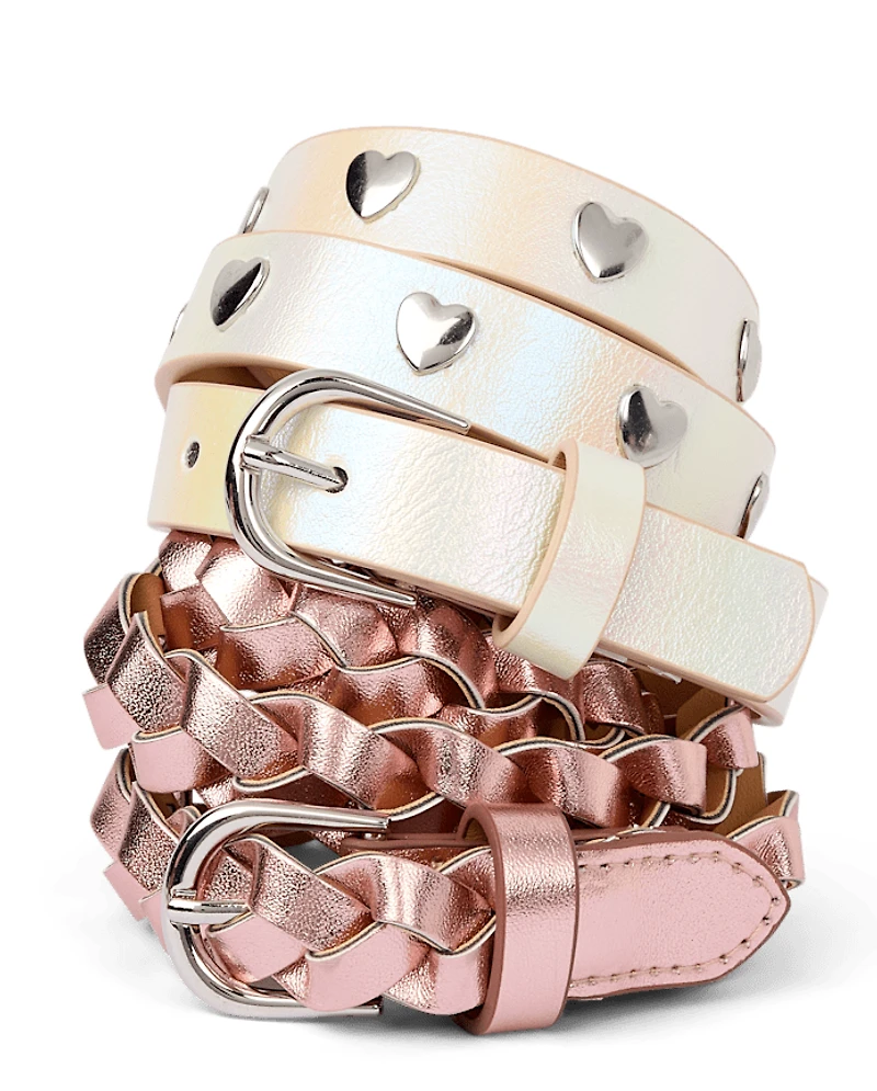 Ceintures tressées pour filles (lot de 2)