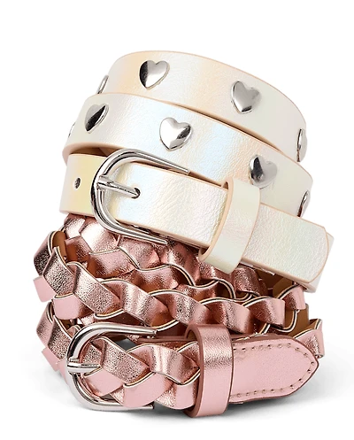 Ceintures tressées pour filles (lot de 2)