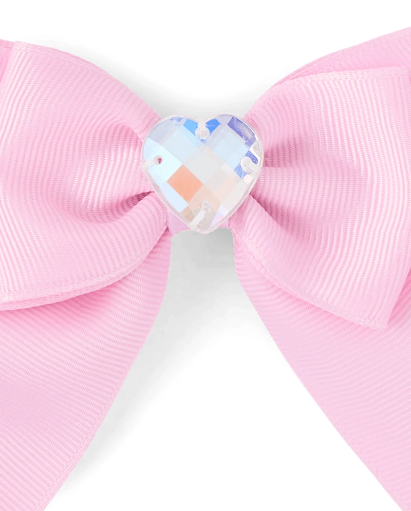 Toddler Girls Heart Bow Hair Clip 3-Pack
