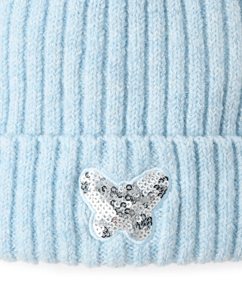 Toddler Girls Embellished Icon Pom Beanie
