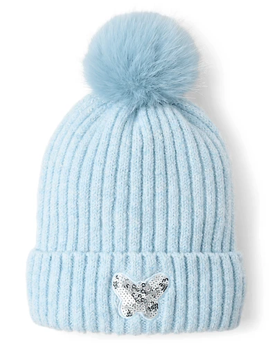 Toddler Girls Embellished Icon Pom Beanie