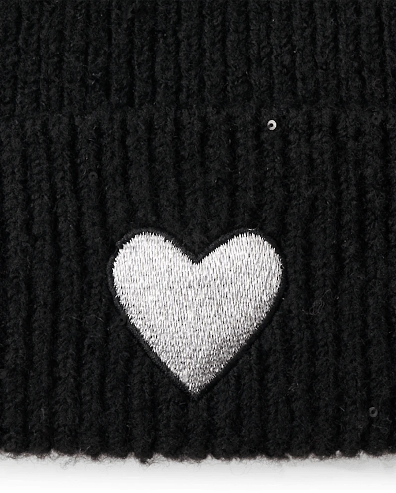 Bonnet à sequins brodé pour fille