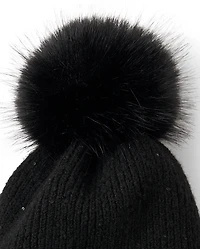 Girls Embroidered Sequin Beanie