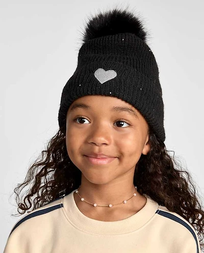 Girls Embroidered Sequin Beanie