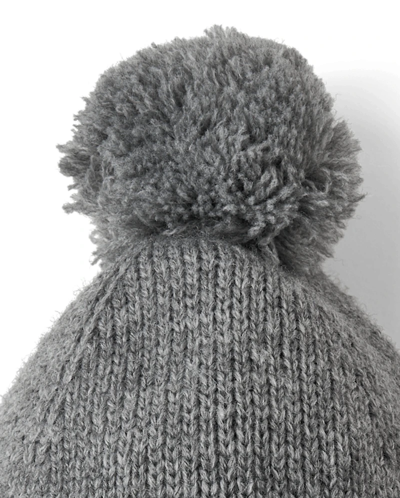 Kids Pom Ear Flap Beanie