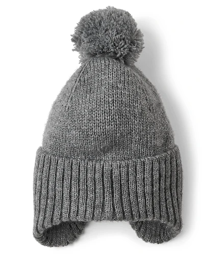 Kids Pom Ear Flap Beanie