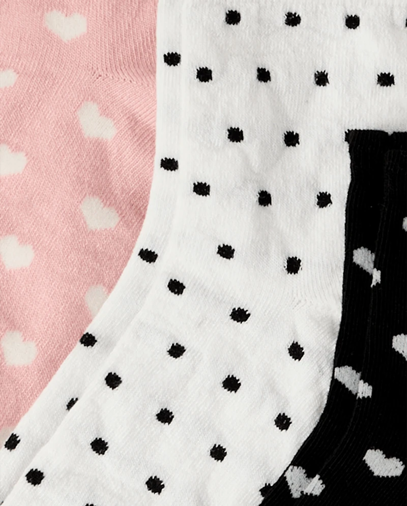Girls Heart Scalloped Midi Socks 6-Pack