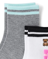 Girls Embroidered Cherry Midi Socks 6-Pack