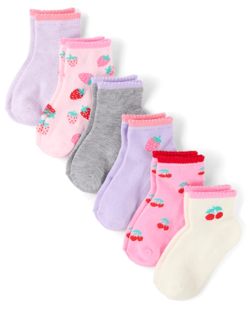 Toddler Girls Fruit Midi Socks 6-Pack