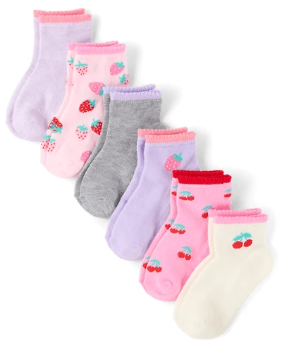 Toddler Girls Fruit Midi Socks 6-Pack