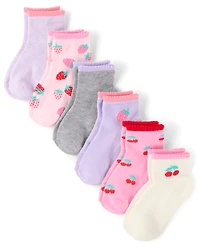 Toddler Girls Fruit Midi Socks 6-Pack