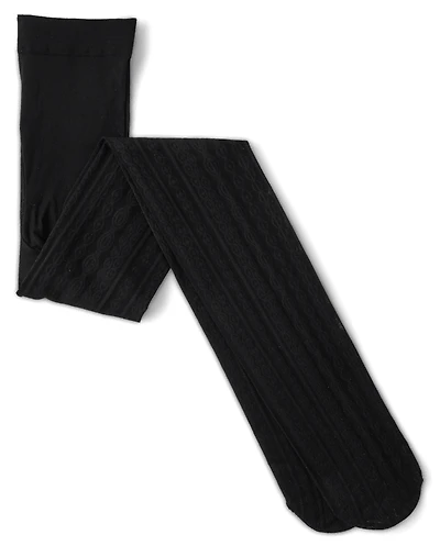 Girls Pointelle Lace Microfiber Tights