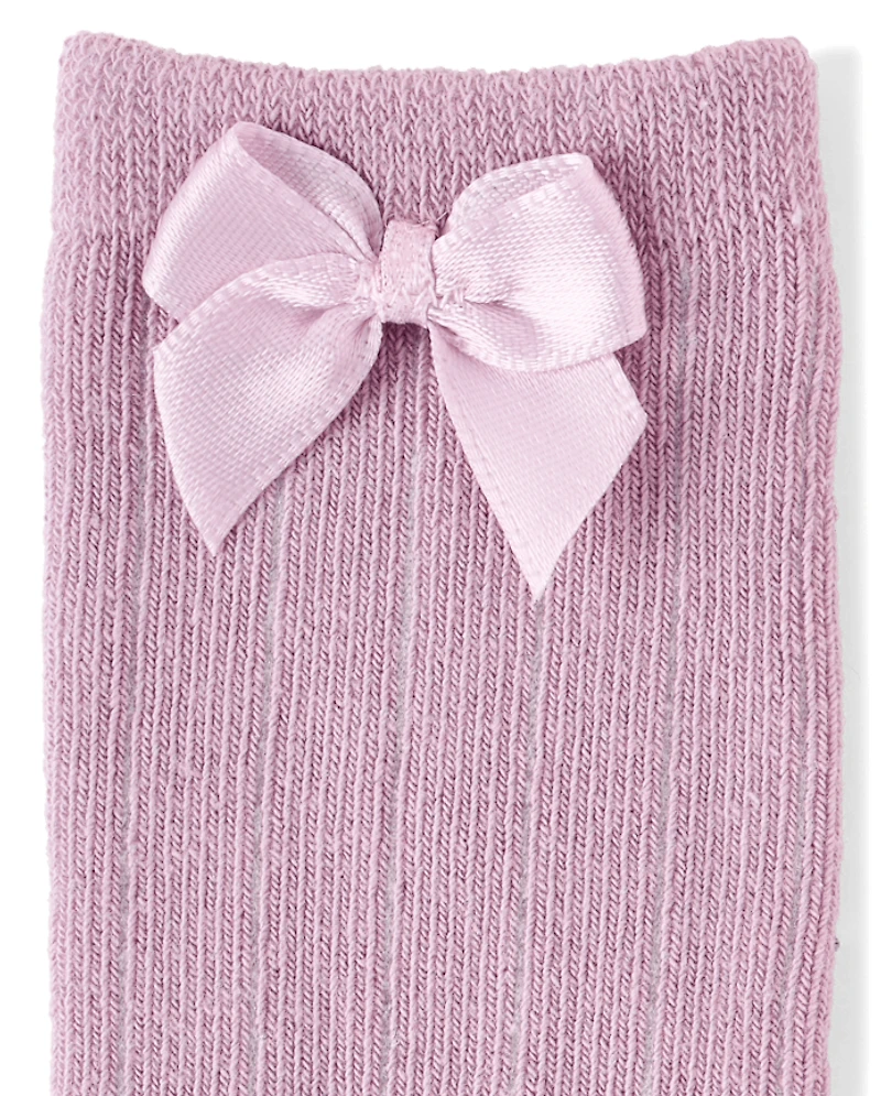 Baby Girls Bow Pointelle At Knee Socks 3-Pack