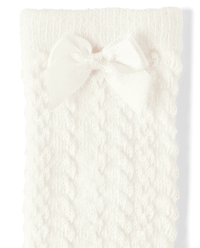 Baby Girls Bow Pointelle At Knee Socks 3-Pack