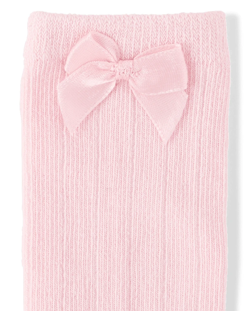 Baby Girls Bow Pointelle At Knee Socks 3-Pack