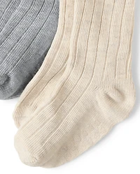 Girls Bow Boot Socks 2-Pack