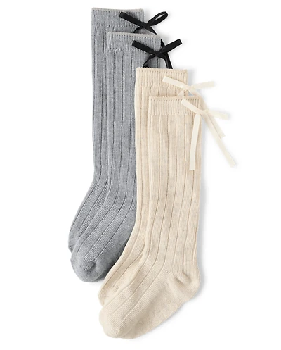 Girls Bow Boot Socks 2-Pack