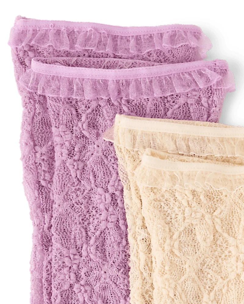 Girls Lace Boot Socks 2-Pack