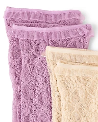 Girls Lace Boot Socks 2-Pack