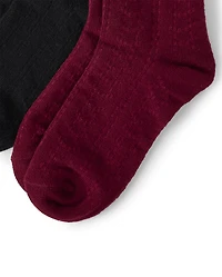 Girls Pointelle Boot Socks 2-Pack